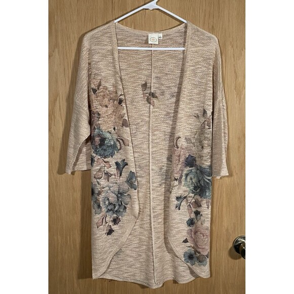 Live in the Moment Open Knit Cardigan Duster CottageCore Boho Bloomcore Sz S - Picture 1 of 7